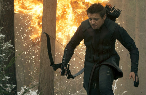 Jeremy Renner takes on some exploding trees in Avengers: Age Of Ultron