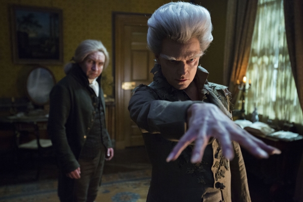 The Gentleman with the Thistle Down Hair (Marc Warren) casts a spell for Mr Norrell (Eddie Marsan)