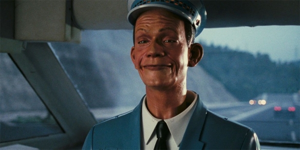 Johnny Cab drives you around while making polite conversation in Total Recall