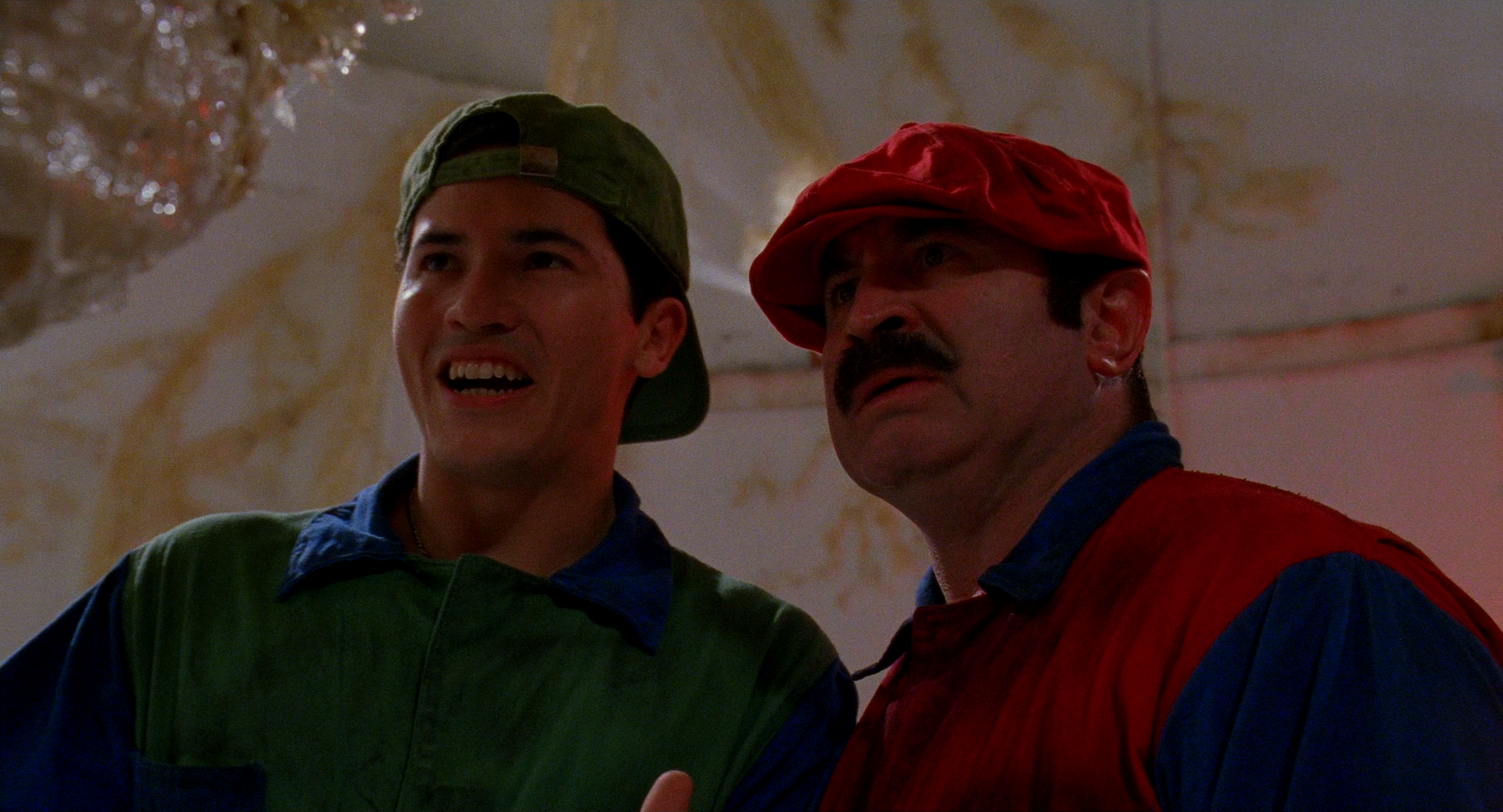 John Leguizamo and the late Bob Hoskins as Luigi and Mario