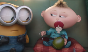 Minions new clip has a baby with a grenade